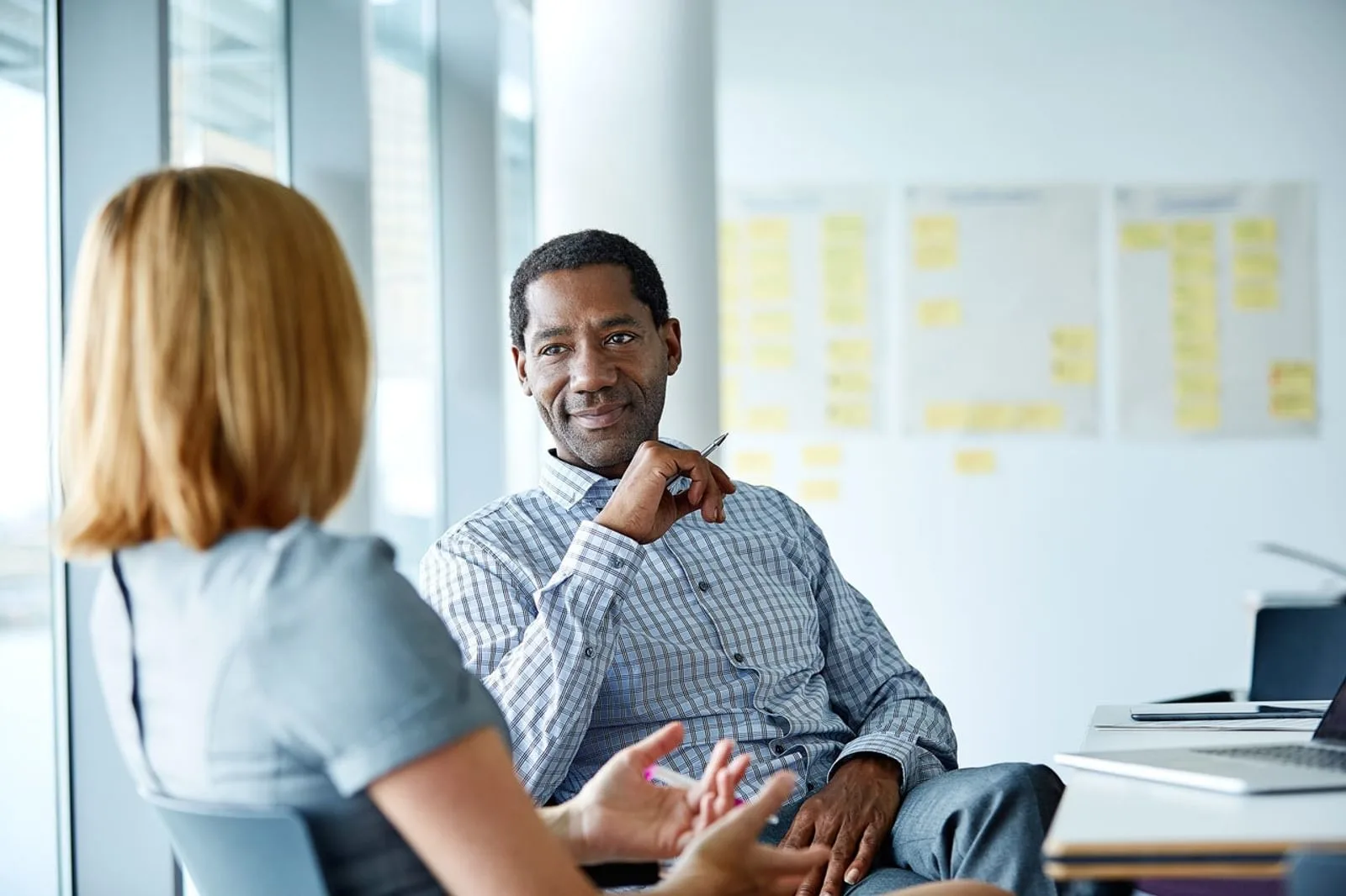 One-on-one executive coaching conversation